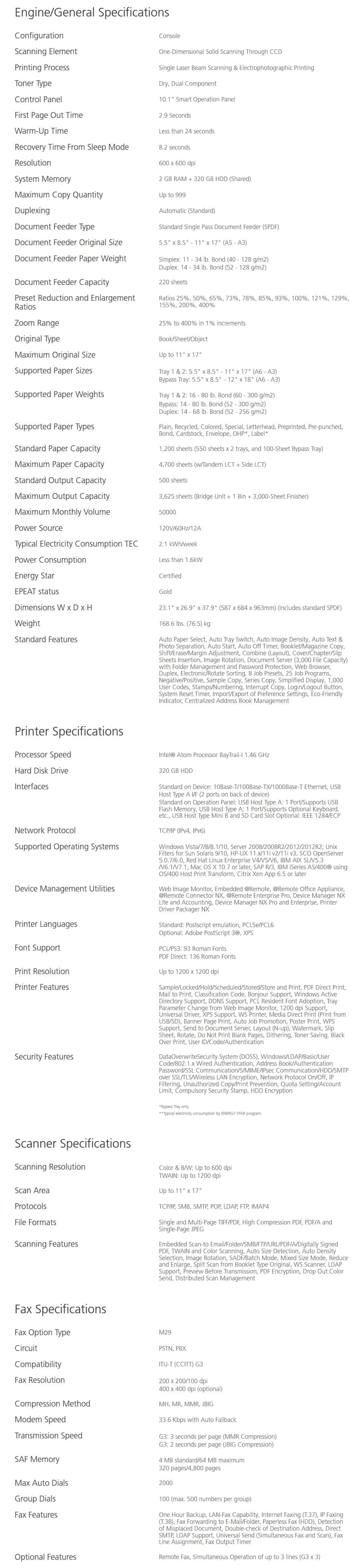 Savin MP 5055 Black and White Laser Multifunction Printer 7