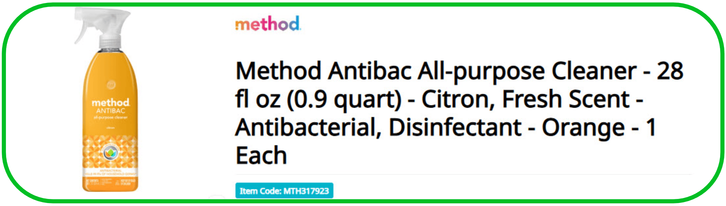 Method Cleaning Solution