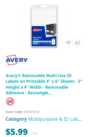 avery labels