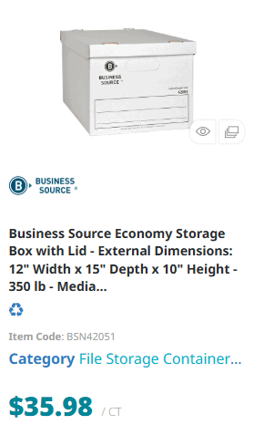 business storage boxes